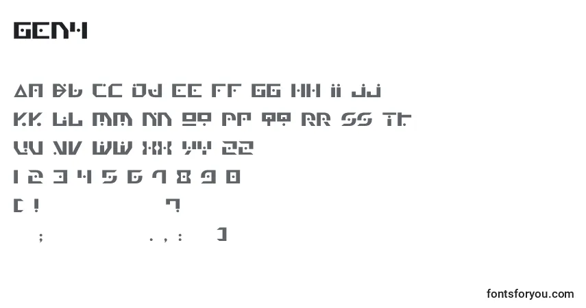 Шрифт Gen4 – алфавит, цифры, специальные символы
