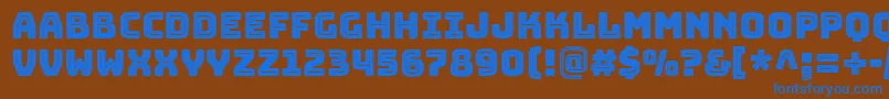 BungeeInline-fontti – siniset fontit ruskealla taustalla