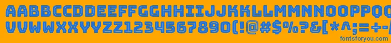 BungeeInline-Schriftart – Blaue Schriften auf orangefarbenem Hintergrund