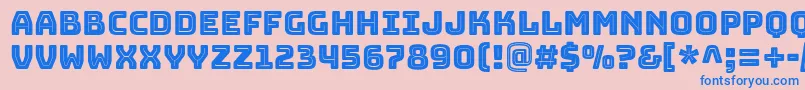 BungeeInline-Schriftart – Blaue Schriften auf rosa Hintergrund