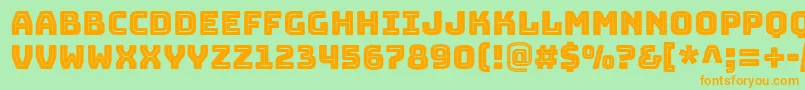 BungeeInline-Schriftart – Orangefarbene Schriften auf grünem Hintergrund