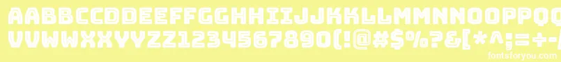 BungeeInline-fontti – valkoiset fontit keltaisella taustalla