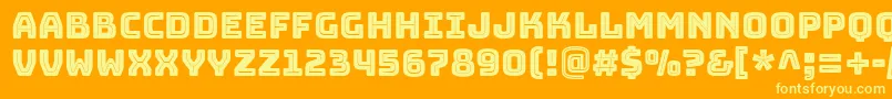 Fonte BungeeInline – fontes amarelas em um fundo laranja