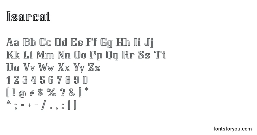 A fonte Isarcat – alfabeto, números, caracteres especiais