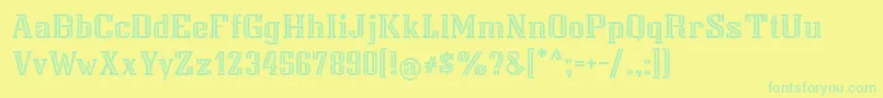 Isarcat Font – Green Fonts on Yellow Background