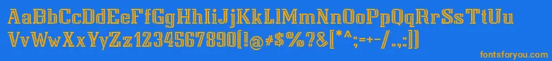 Isarcat Font – Orange Fonts on Blue Background