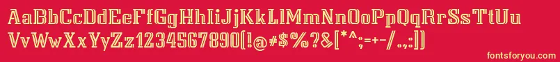 フォントIsarcat – 黄色の文字、赤い背景