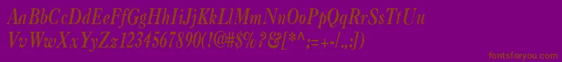 CasquecondensedBoldItalic Font – Brown Fonts on Purple Background