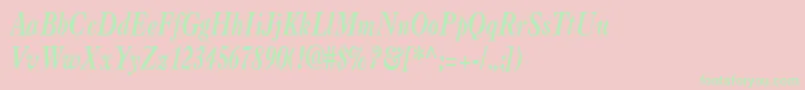 CasquecondensedBoldItalic-Schriftart – Grüne Schriften auf rosa Hintergrund