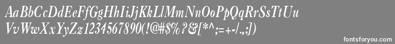 フォントCasquecondensedBoldItalic – 灰色の背景に白い文字