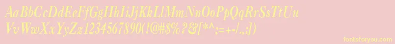 CasquecondensedBoldItalic Font – Yellow Fonts on Pink Background