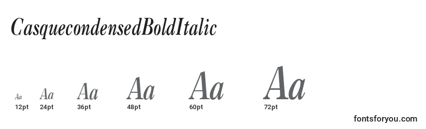 CasquecondensedBoldItalic Font Sizes
