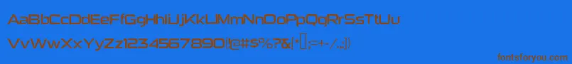 Fonte Heavybomb – fontes marrons em um fundo azul