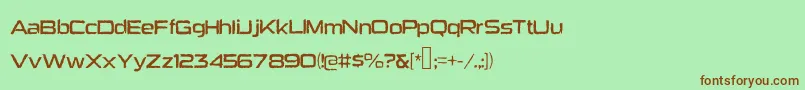 Więcej informacji o czcionce Heavybomb Czcionka Heavybomb – brązowe czcionki na zielonym tle