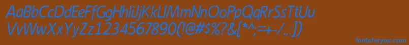 EmoryItalic Font – Blue Fonts on Brown Background
