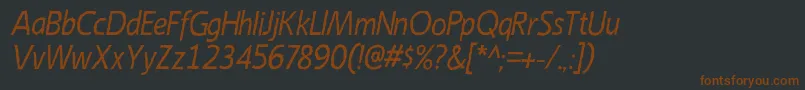 EmoryItalic Font – Brown Fonts on Black Background