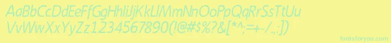 EmoryItalic Font – Green Fonts on Yellow Background
