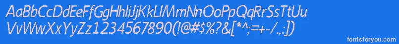 Czcionka EmoryItalic – różowe czcionki na niebieskim tle