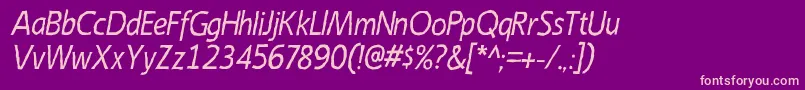 EmoryItalic Font – Pink Fonts on Purple Background