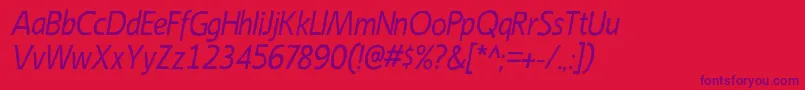 EmoryItalic-Schriftart – Violette Schriften auf rotem Hintergrund