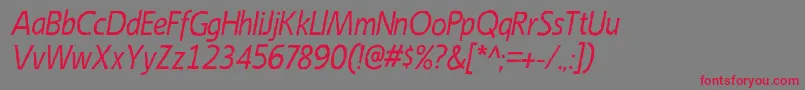 EmoryItalic Font – Red Fonts on Gray Background