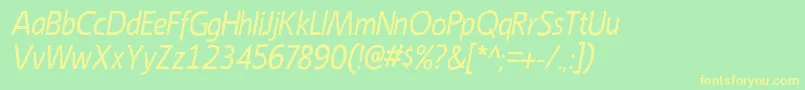 EmoryItalic Font – Yellow Fonts on Green Background