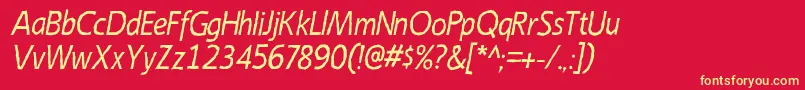 EmoryItalic Font – Yellow Fonts on Red Background