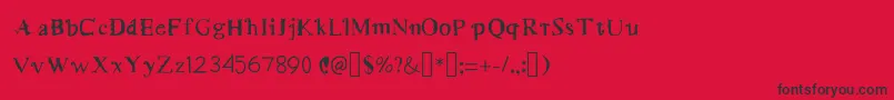 フォントMerryMurniScript1Medium – 赤い背景に黒い文字