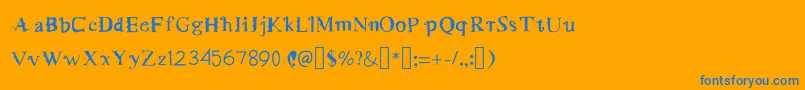 MerryMurniScript1Medium Font – Blue Fonts on Orange Background