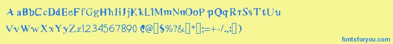 MerryMurniScript1Medium Font – Blue Fonts on Yellow Background