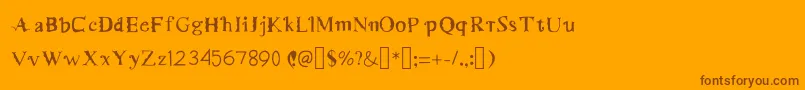 MerryMurniScript1Medium Font – Brown Fonts on Orange Background