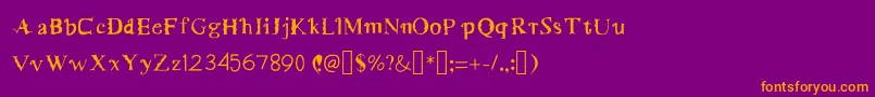 MerryMurniScript1Medium Font – Orange Fonts on Purple Background