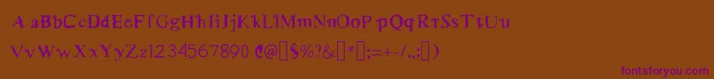 MerryMurniScript1Medium-Schriftart – Violette Schriften auf braunem Hintergrund