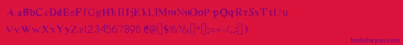 Fonte MerryMurniScript1Medium – fontes roxas em um fundo vermelho