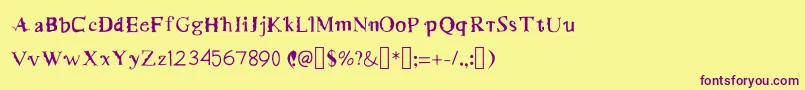 MerryMurniScript1Medium Font – Purple Fonts on Yellow Background