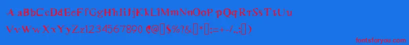 MerryMurniScript1Medium Font – Red Fonts on Blue Background