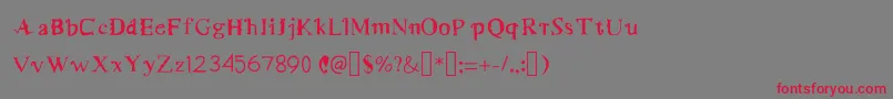 MerryMurniScript1Medium Font – Red Fonts on Gray Background