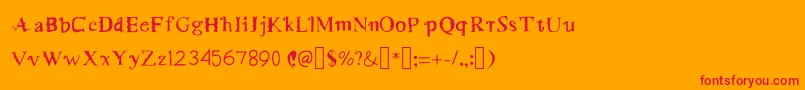 MerryMurniScript1Medium Font – Red Fonts on Orange Background