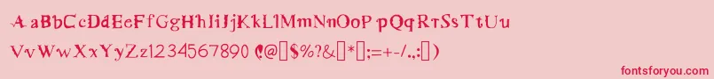 MerryMurniScript1Medium Font – Red Fonts on Pink Background