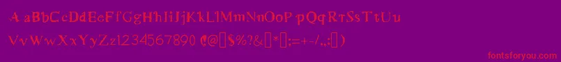 MerryMurniScript1Medium Font – Red Fonts on Purple Background