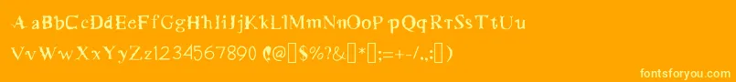 Шрифт MerryMurniScript1Medium – жёлтые шрифты на оранжевом фоне