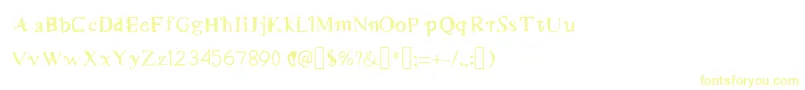 MerryMurniScript1Medium-Schriftart – Gelbe Schriften auf weißem Hintergrund