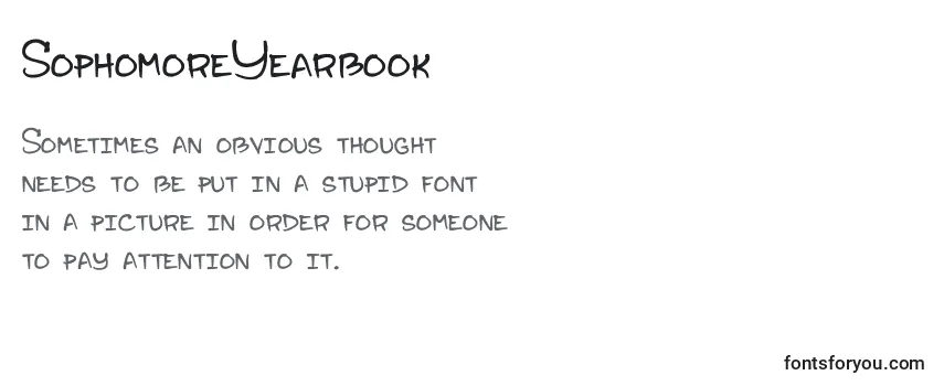 Review of the SophomoreYearbook Font