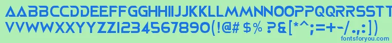 Neoterique Font – Blue Fonts on Green Background