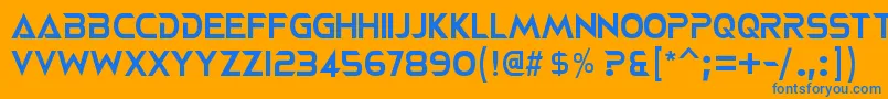 Fonte Neoterique – fontes azuis em um fundo laranja