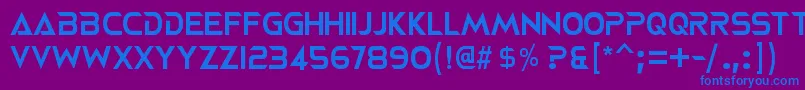 フォントNeoterique – 紫色の背景に青い文字