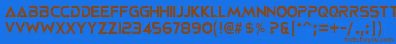 Neoterique Font – Brown Fonts on Blue Background