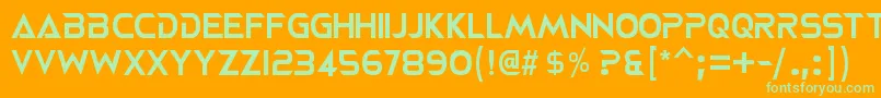 フォントNeoterique – オレンジの背景に緑のフォント
