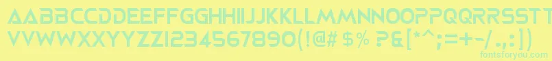 Police Neoterique – polices vertes sur fond jaune