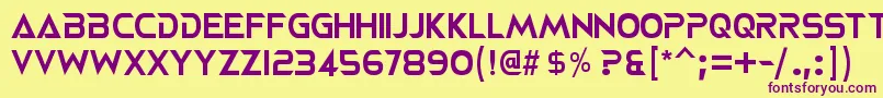 Neoterique Font – Purple Fonts on Yellow Background